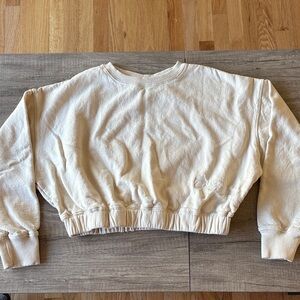Women's Cream Cropped Sweatshirt